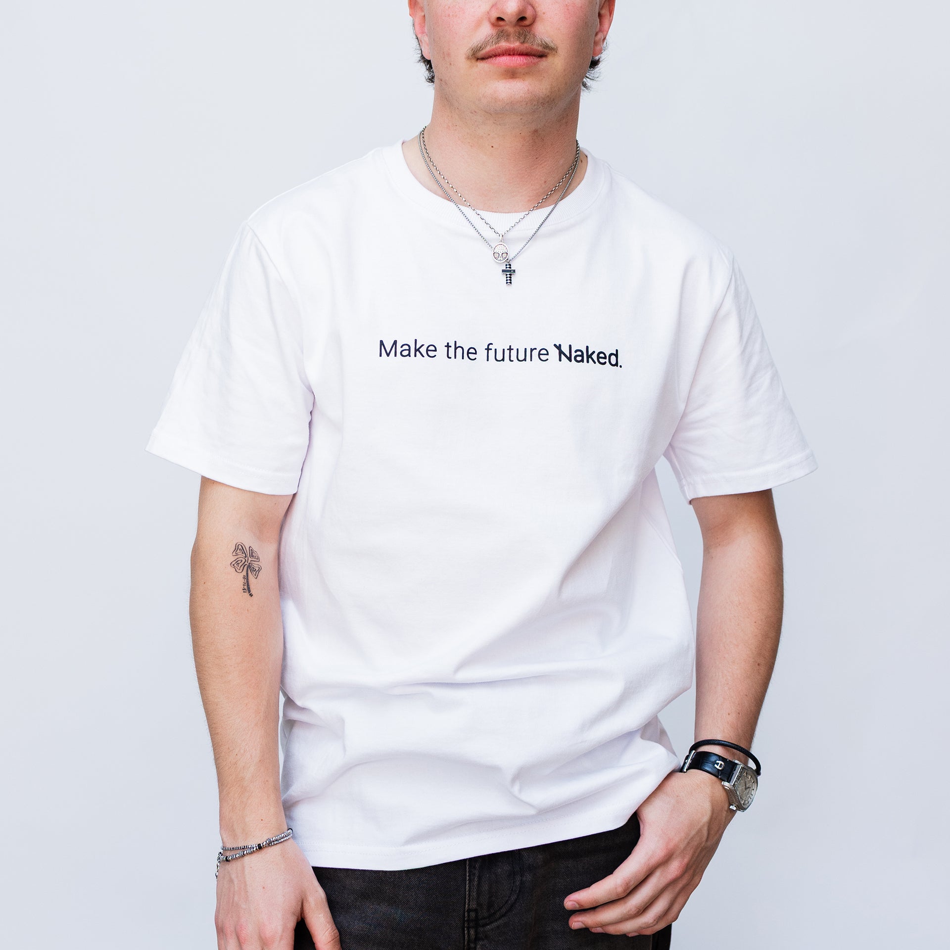 White T-shirt | Make the future Naked