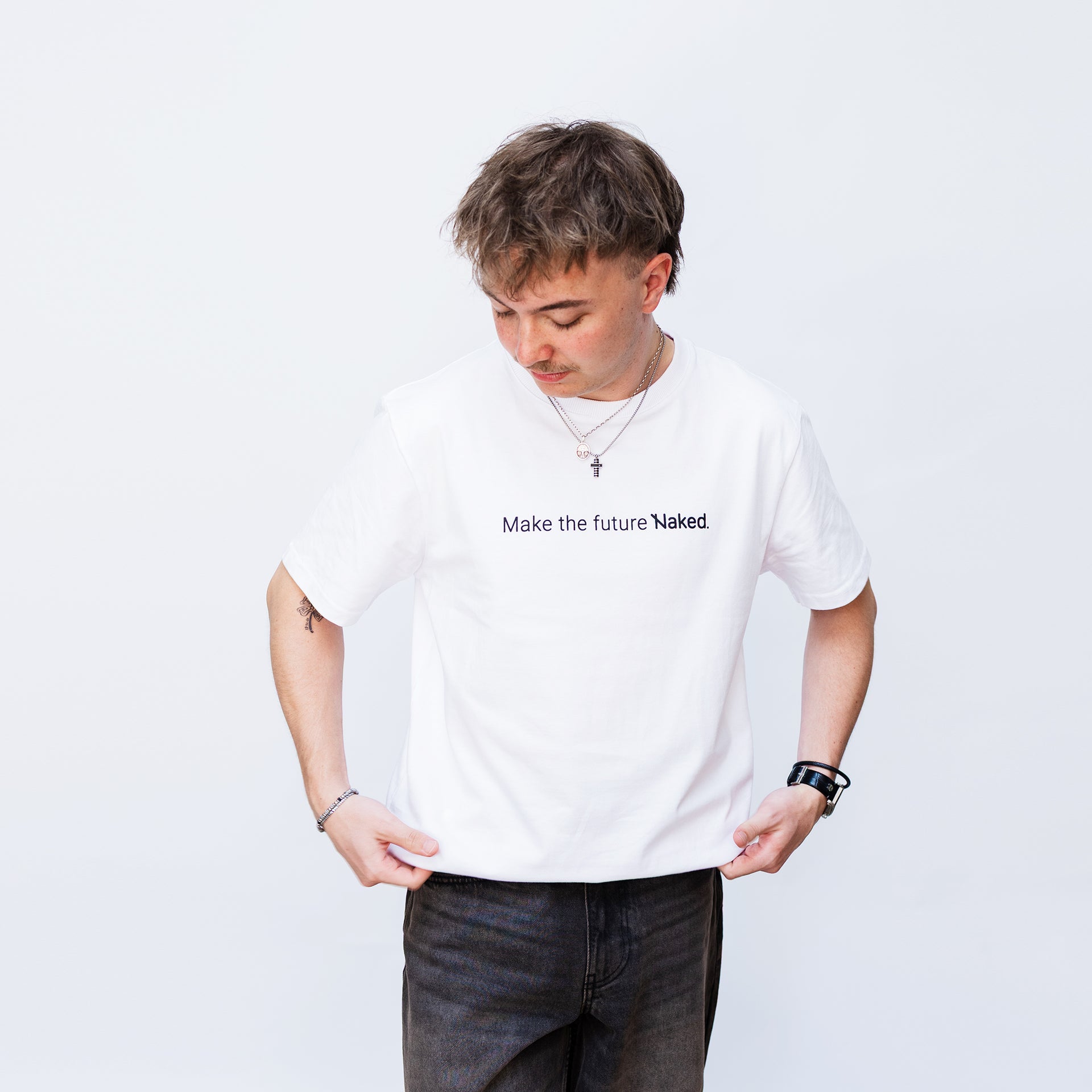 White T-shirt | Make the future Naked